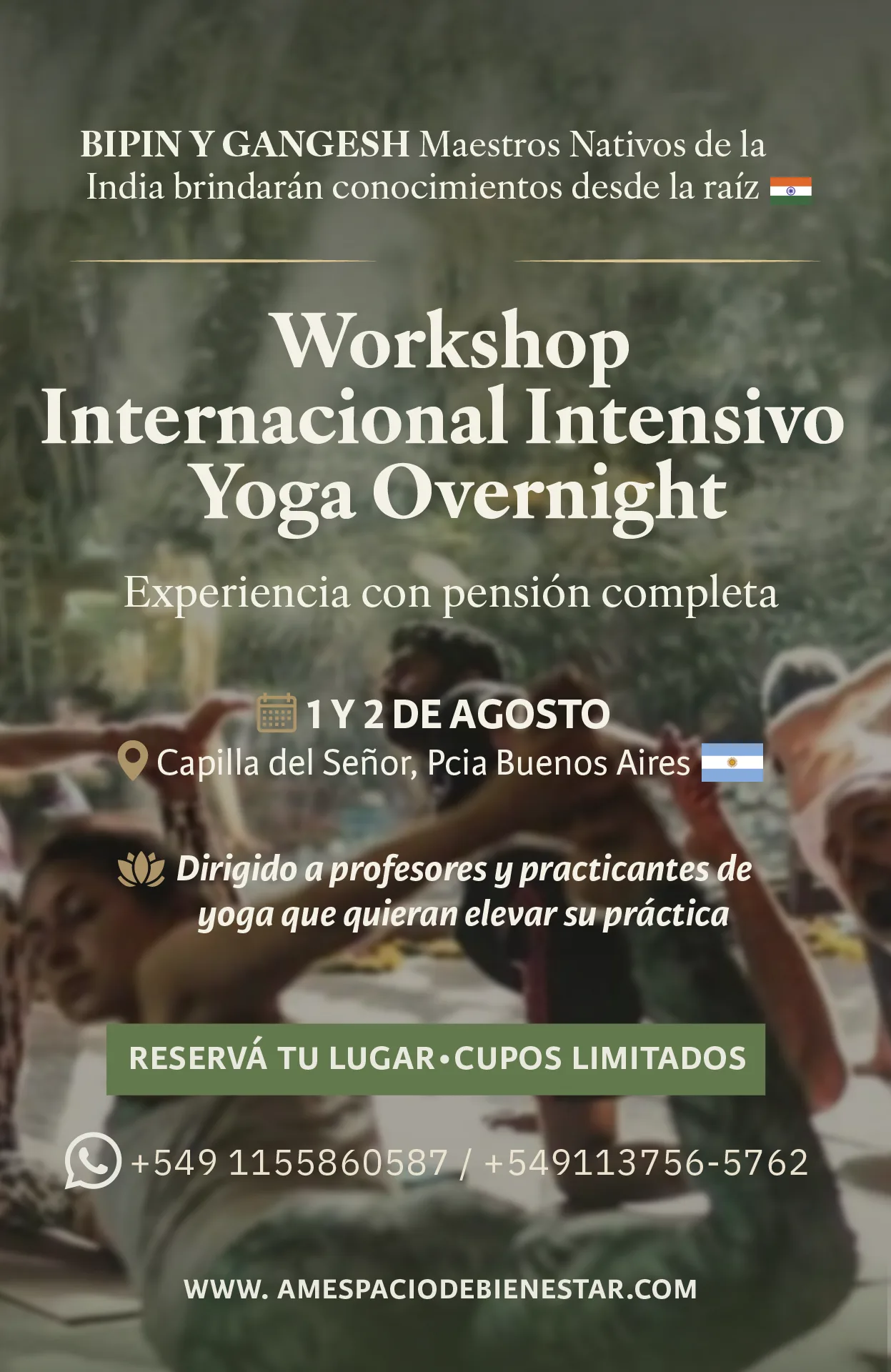 Workshop Internacional Yoga Overnight 1 y 2 de Agosto 2026