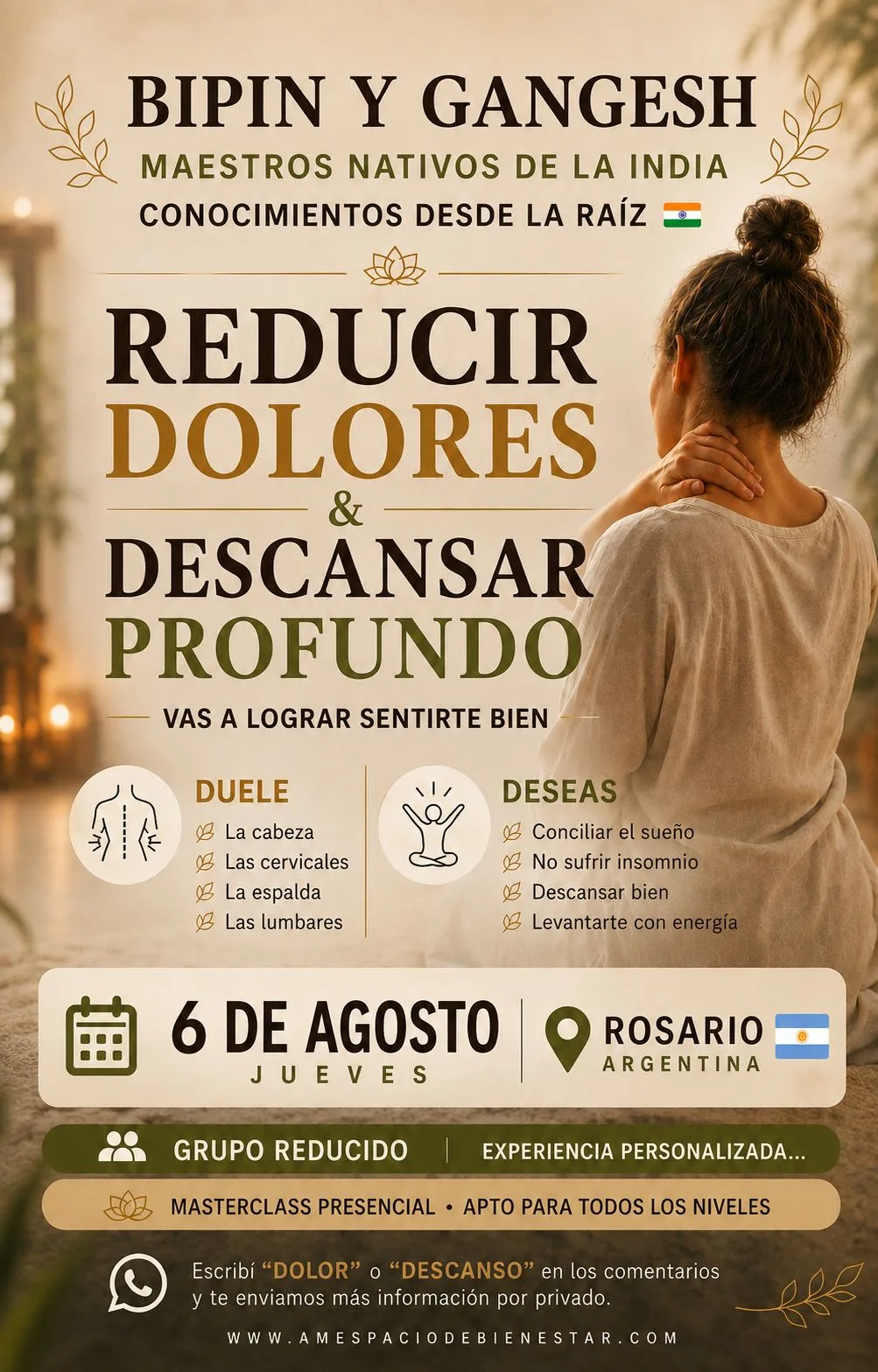 Reducir Dolores & Descansar Profundo 6 de Agosto 2026